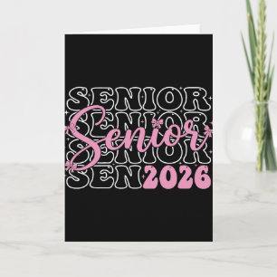 Senior 2026 Cl Of 2026 Pink Coquette Bow Girls Gro Card