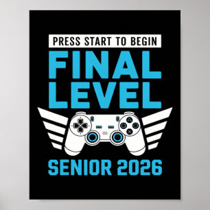 Senior 2026 Cl Of 2026 Senior Gamer Video Game  Poster