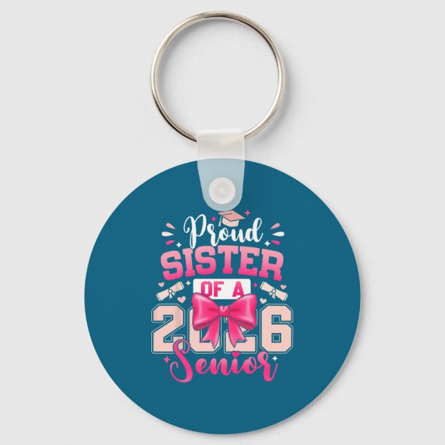 Senior 2026 Class 26 Coquette Key Ring (Front)