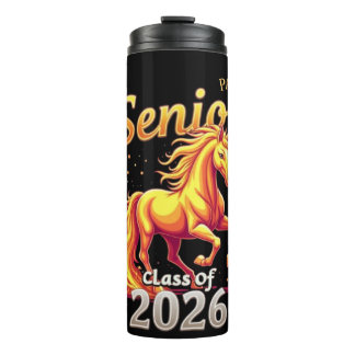 Senior 2026 Class Fire Horse Personalized Thermal Tumbler