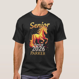 Senior 2026 Class Graduate Fire Horse Personalized T-Shirt