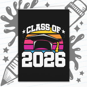 Senior 2026 Class of 2026 Graduation Retro Sunset Card