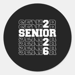 Senior 2026 class of 2026 high school college classic round sticker