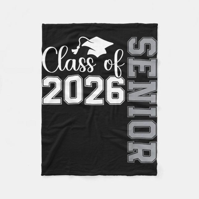Senior 2026 class of 2026 high school college fleece blanket (Front)