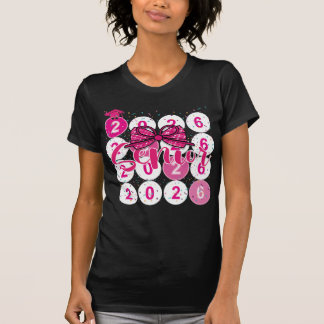 Senior 2026 Class of Coquette Pink Bow Graduation T-Shirt