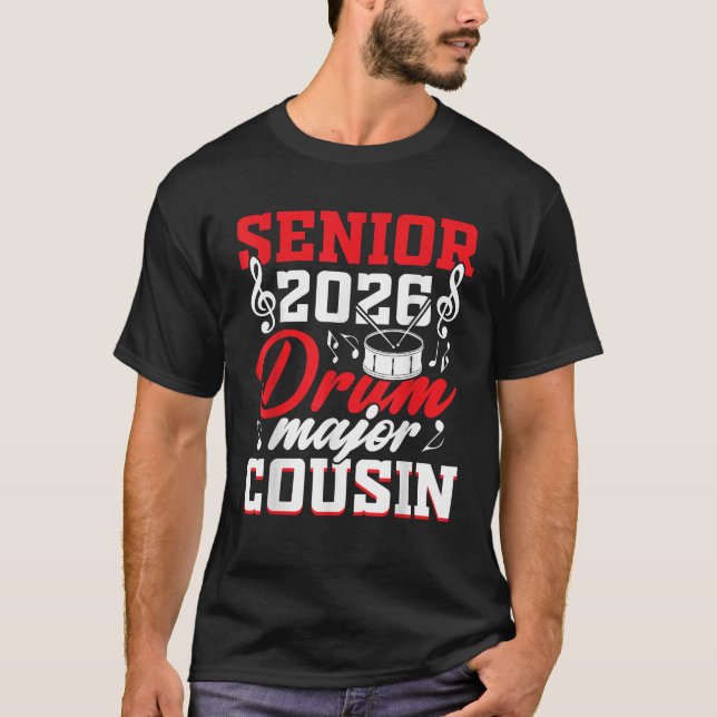 Senior 2026 drum major cousin graduation matching  T-Shirt (Front)