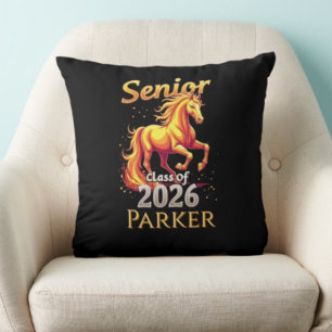 Senior 2026 Fire Horse Chinese Zodiac Personalized Cushion