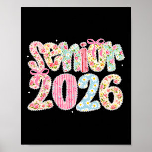 Senior 2026 Floral Lace Coquette Bow Graduation La Poster
