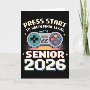 Senior 2026 Gamer Mode On Press Start Final Level  Card