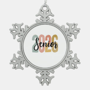 Senior 2026 Graduation 2026 Senior Graduate Gift Snowflake Pewter Christmas Ornament