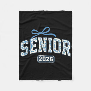 Senior 2026 Graduation Floral Pattern Fleece Blanket