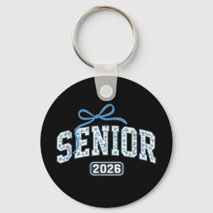 Senior 2026 Graduation Floral Pattern  Key Ring