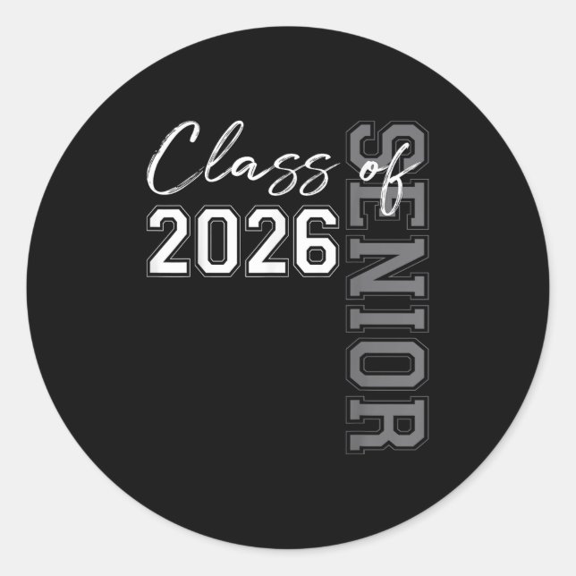 Senior 2026 Graduation My Last First Day Of Class  Classic Round Sticker (Front)
