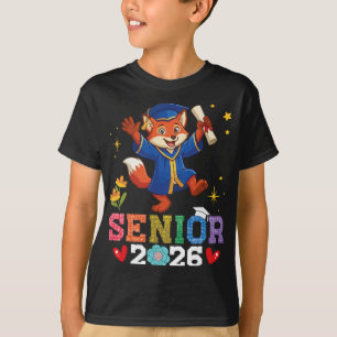 Senior 2026 Graduation Red Fox Cl Of 26 Scholar Gr T-Shirt