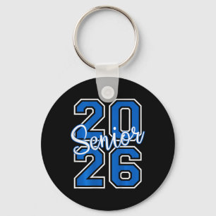 Senior 2026 Graduation Varsity Blue White On The B Key Ring