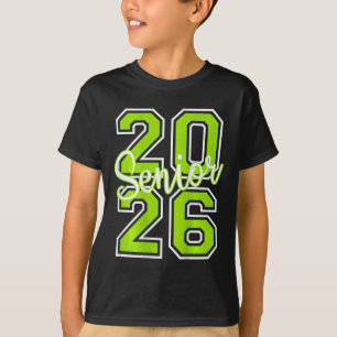 Senior 2026 Graduation Varsity Lime Green White On T-Shirt