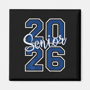 Senior 2026 Graduation Varsity Navy Blue White On Magnet