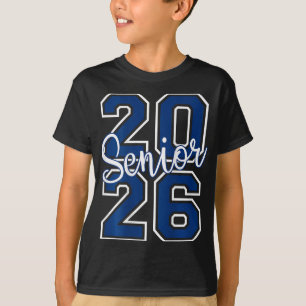 Senior 2026 Graduation Varsity Navy Blue White On T-Shirt