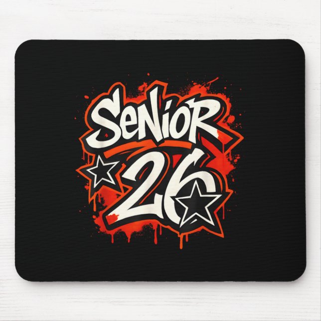 Senior 2026 Graffiti Drip Style Graduation Graphic Mouse Mat (Front)