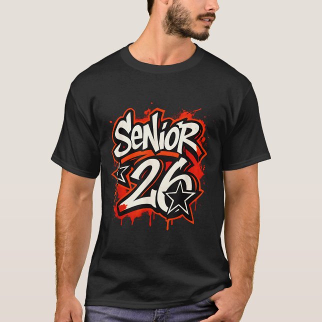 Senior 2026 Graffiti Drip Style Graduation Graphic T-Shirt (Front)