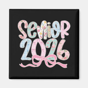 Senior 2026 Lace Coquette Bow Cl Of 2026 Graduatio Magnet