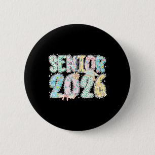 Senior 2026 Lace Coquette Floral Pastel Graduation 6 Cm Round Badge