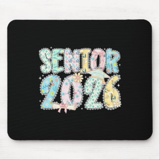 Senior 2026 Lace Coquette Floral Pastel Graduation Mouse Mat