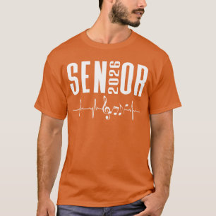 Senior 2026 Music Heartbeat Band Orchestra Choir f T-Shirt