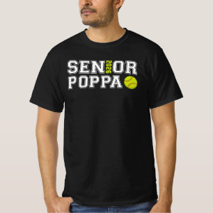 Senior 2026 Poppa Softball Graduation Grandpa Dad T-Shirt