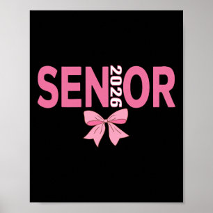 Senior 2026 Pre-k Graduation Crown Cl Of 2026 Pink Poster