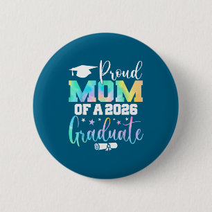 Senior 2026 Proud Mom Class Graphic Art 6 Cm Round Badge
