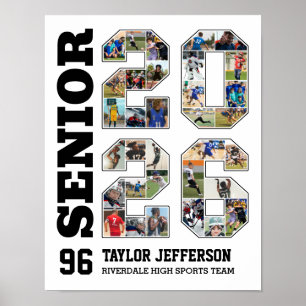 Senior 2026 School Sports Team Photo Collage Poster