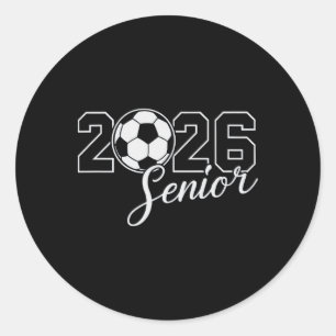 Senior 2026 Soccer Mom High School Graduation Outf Classic Round Sticker