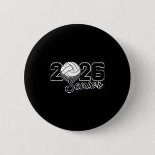Senior 2026 volleyball mum high school graduation 6 cm round badge