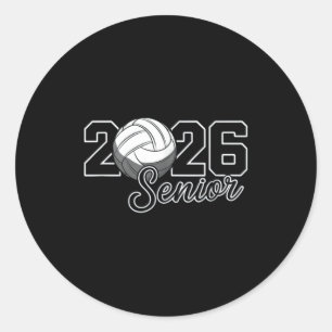 Senior 2026 volleyball mum high school graduation classic round sticker