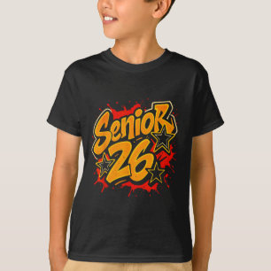 Senior 2026 yellow graffiti star design for T-Shirt