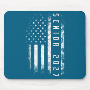 Senior 2027 American Flag Usa Graphic Art Mouse Mat