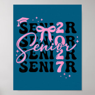 Senior 2027 class of 2027 coquette pink bow poster