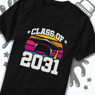 Senior 2031 Class of 2031 Graduation Retro Sunset T-Shirt