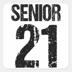Senior 21, 2021 Senior, Class of 2021, Senior 2021 Square Sticker