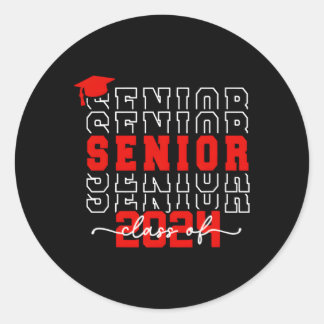 Senior 24 Class Of 2024 Back To School Graduation  Classic Round Sticker
