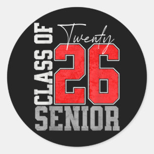 Senior 26 Cl Of 2026 Graduation For High School Classic Round Sticker