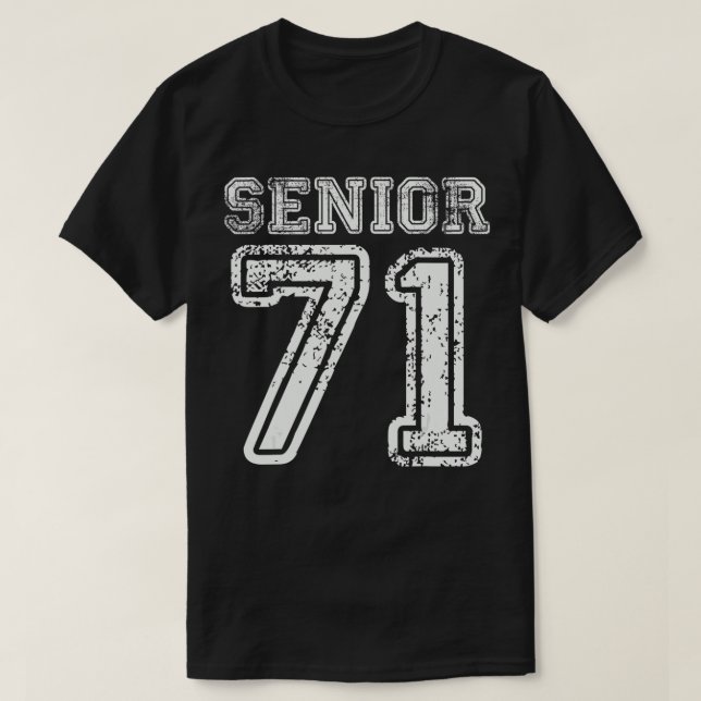 Senior 71 Class of 1971 Retro College High School  T-Shirt (Design Front)