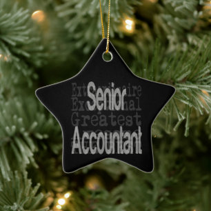 Senior Accountant Extraordinaire Ceramic Tree Decoration
