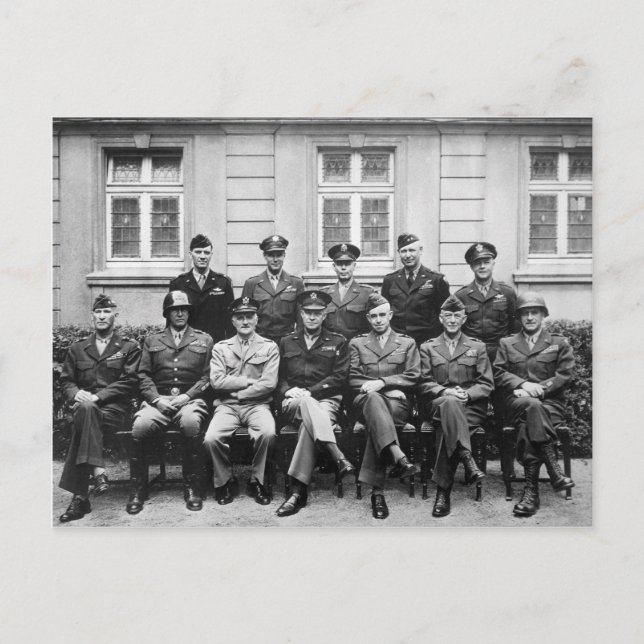 Senior American Military Officials of World War II Postcard (Front)