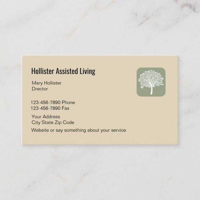 Senior Assisted Living Design Business Card (Front)
