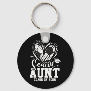 Senior Aunt Cl Of 2026 Soccer Graduation Heart Key Ring
