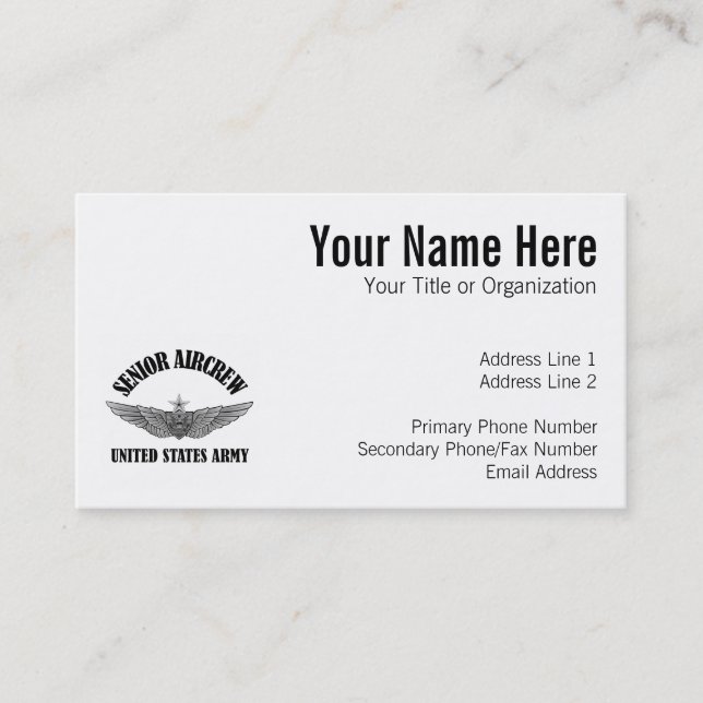 Senior Aviation Badge Business Card (Front)