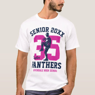 Senior Baseball Player Custom Colour Sports Day T-Shirt