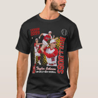 Senior Baseball Player Custom Photo Collage Red
